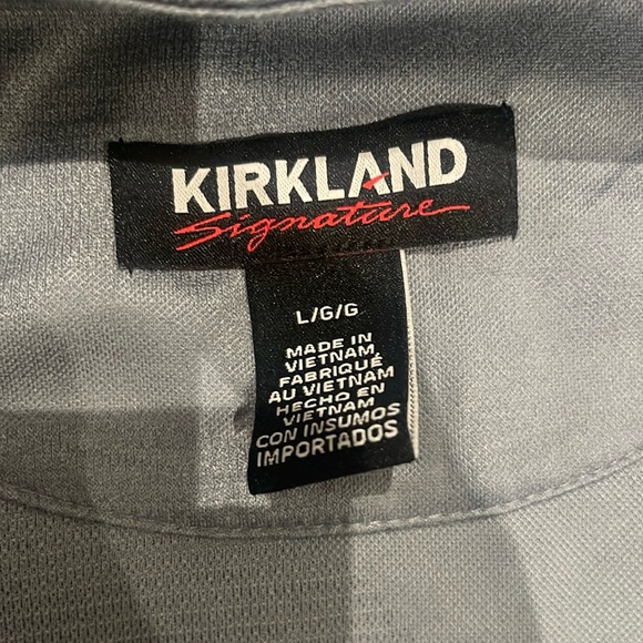 L: Kirkland Signature Men's performance 1/4 zip top- Light Blue - Picture 5 of 7